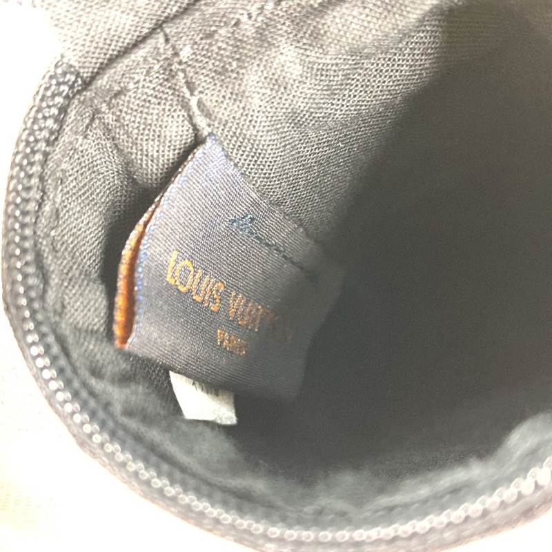 路易威登 M77147 Monogram 網狀小袋僅圓筒保護套鑰匙扣包吊飾棉質聚酯纖維女式黑色-8