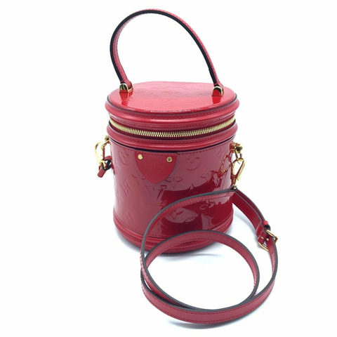 路易威登 M53998 Monogram Vernis Cannes 小號手提包漆皮小姐胭脂紅