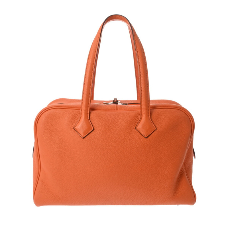 HERMES Victoria 35 Orange K Stamp(2007年左右)女款Taurillon Clemence手提包-1