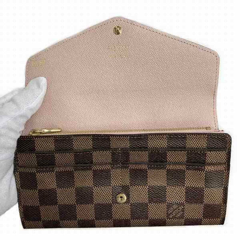 Louis Vuitton Damier Portefeuille Sarah Rose Ballerine N60114 女士雙折長皮夾-1