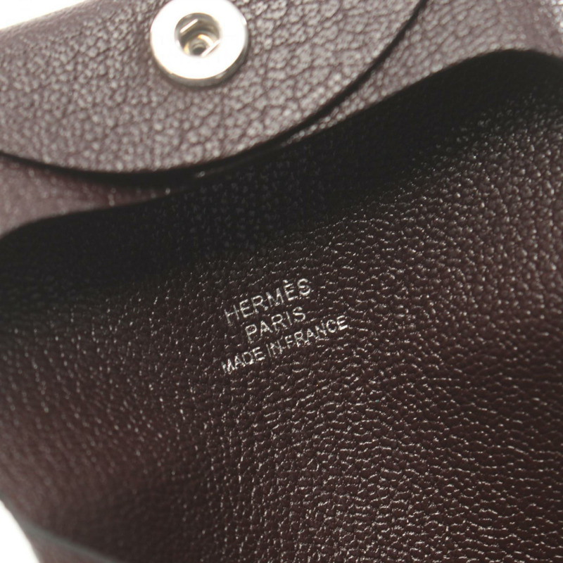 Hermes HERMES Bastia Rouge Cellier 錢包/零錢包 Chevre 女士棕色-4