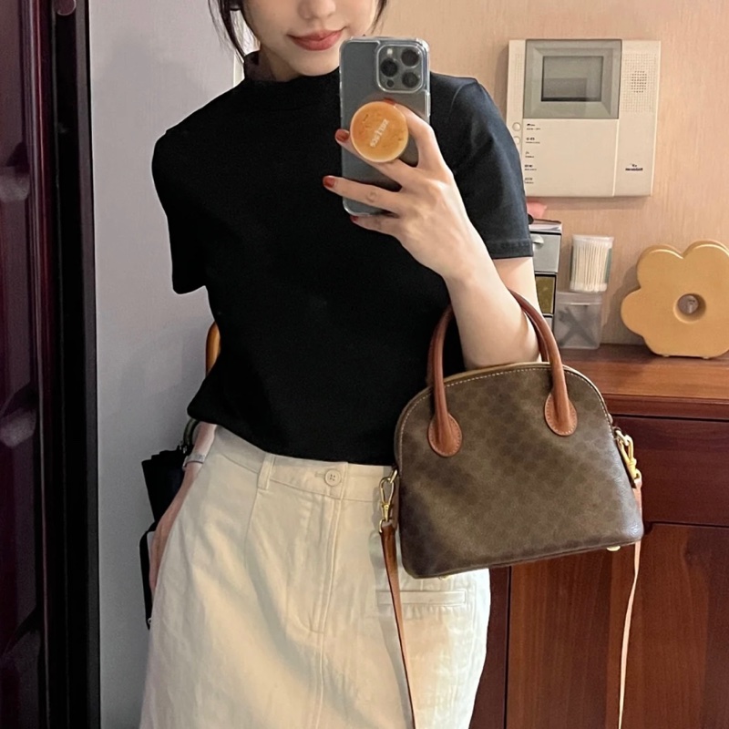 Celine 中古凱旋門老花貝殼包 斜挎包Alma BB-1