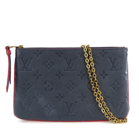 路易威登 單肩包 雙拉鍊 M63916 Monogram Empreinte Marine Rouge 鏈條 女士路易威登 LOUIS VUITTON