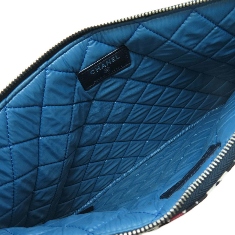 香奈兒 A82074 可可馬克花卉圖案帆布手拿包 女士 CHANEL-4