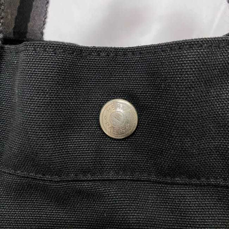 Hermes 托特包 Foultou MM 黑灰色帆布 HERMES 男士女士-8