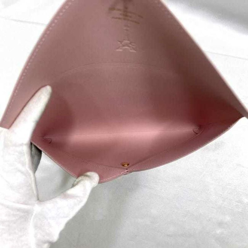 路易威登手拿包剪紙棕色紅色粉紅色波爾多花押字 M62034 三件套手拿包帆布 SP2128 路易威登三重袋中袋 3 件套-7