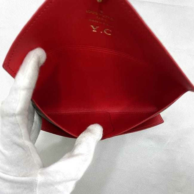 路易威登手拿包剪紙棕色紅色粉紅色波爾多花押字 M62034 三件套手拿包帆布 SP2128 路易威登三重袋中袋 3 件套-8