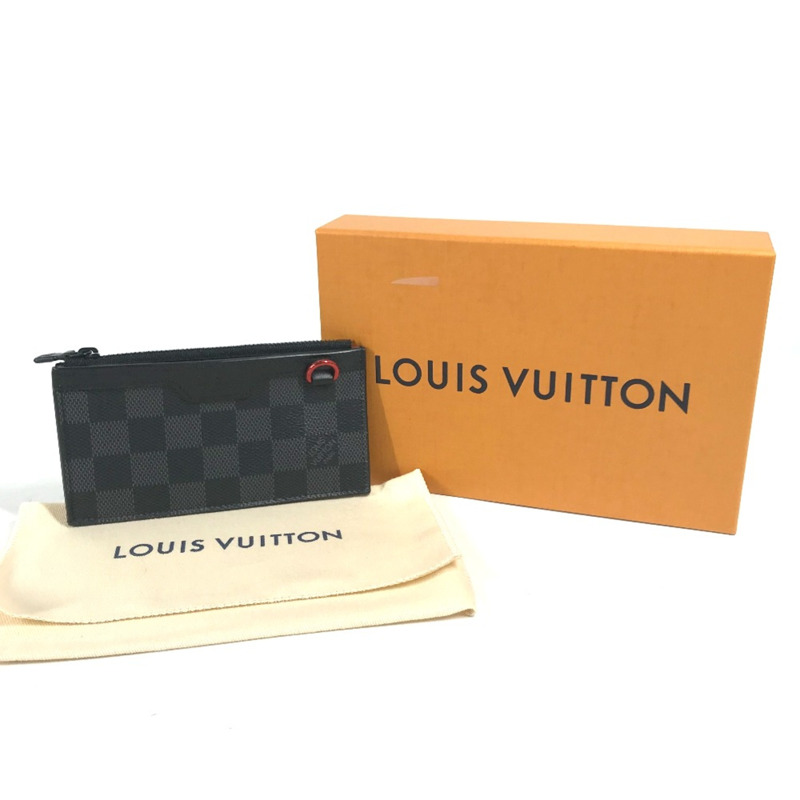 Louis Vuitton N60354 Damier 石墨零隔間皮夾零錢包黑色-12