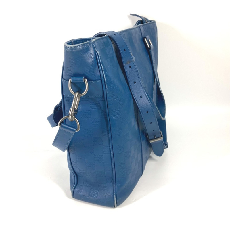 路易威登 N41352 Damier Infini 2WAY 單肩包 單肩托特包 海王星藍色-4