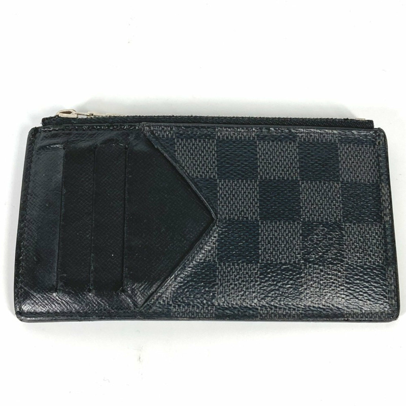 路易威登 N64038 Damier 石墨碎片錢包零隔間零錢包黑色-0
