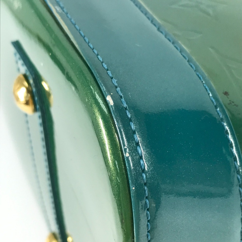 路易威登 M93628 MonogramVernis 手提包 亮片手袋 藍色銀河綠-4