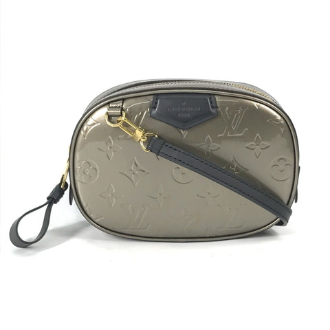 路易威登 M90510 MonogramVernis 斜背包 2WAY 肩背包 香檳 金屬灰 灰色