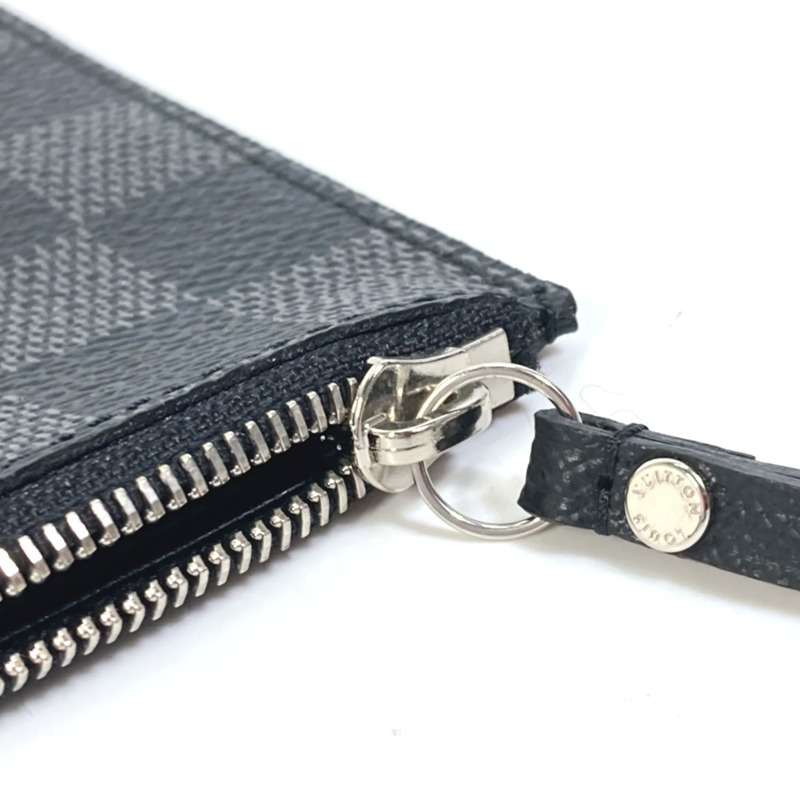 路易威登 N63084 Damier 石墨卡夾零錢包 ID 包長皮夾黑色-8