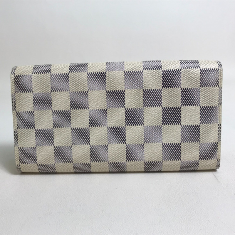 Louis Vuitton N61735 Damier Azur 長版皮夾 長版皮夾 白色-1