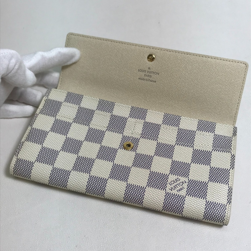 Louis Vuitton N61735 Damier Azur 長版皮夾 長版皮夾 白色-6
