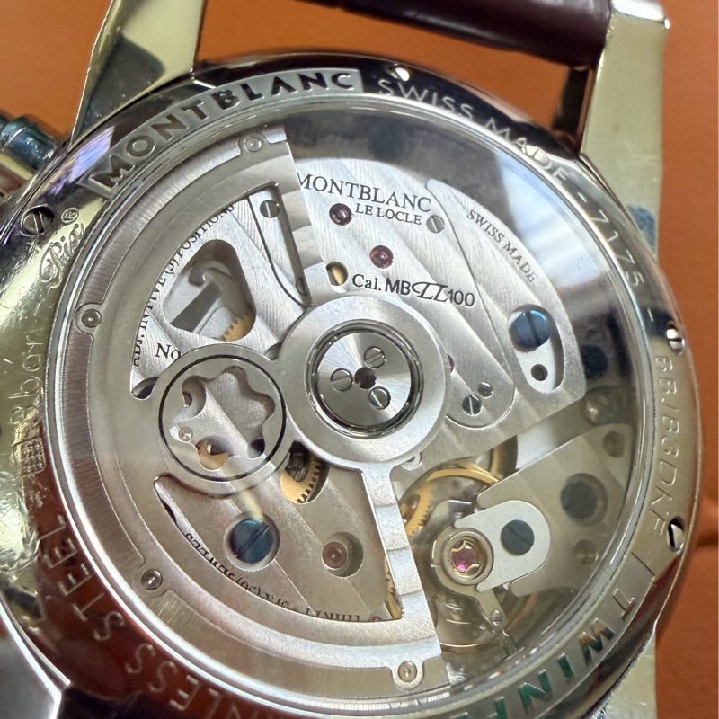 真品 Montblanc萬寶龍TwinFly + GMT MB LL100自製機械機芯複雜功能腕錶-27