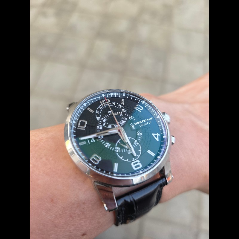 出價就賣｜真品 Montblanc萬寶龍TwinFly + GMT MB LL100自製機械機芯複雜功能腕錶-52