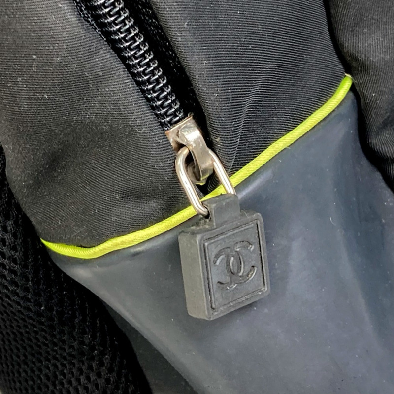 Chanel Sports line 背包 背包 黑色 x 霓虹黃-8