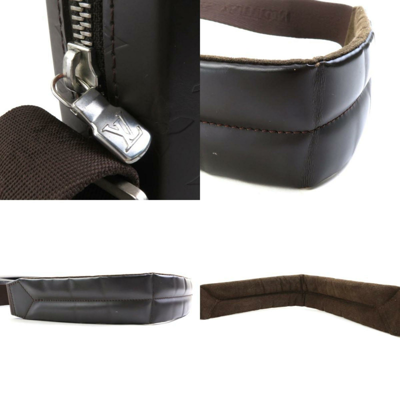 路易威登 LOUIS VUITTON 單肩包 Monogram Glace Bobby 皮革 深棕色 銀色 男士 M46520 e58874a-3