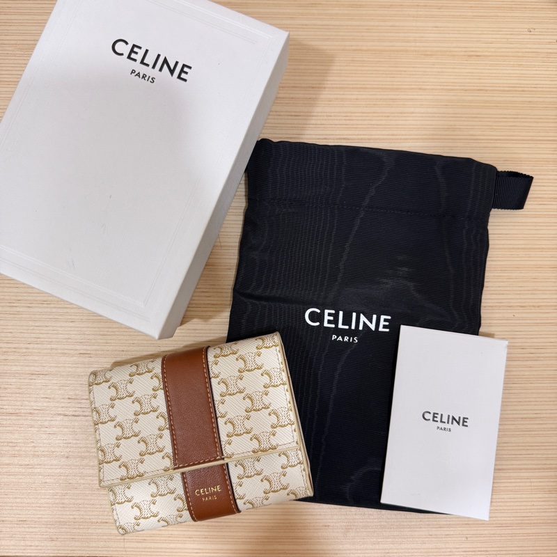 celine經典老花短夾-7