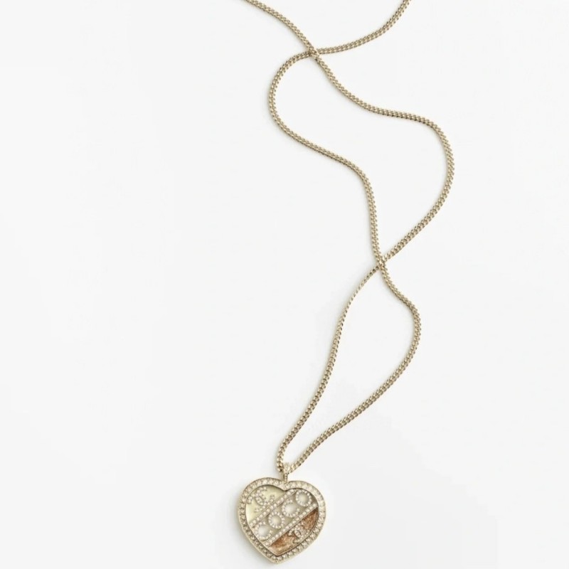 Chanel 香奈兒 高價款 愛心 coco 字母 金色流沙 雙C Logo 長鍊 毛衣鍊 項鍊-1