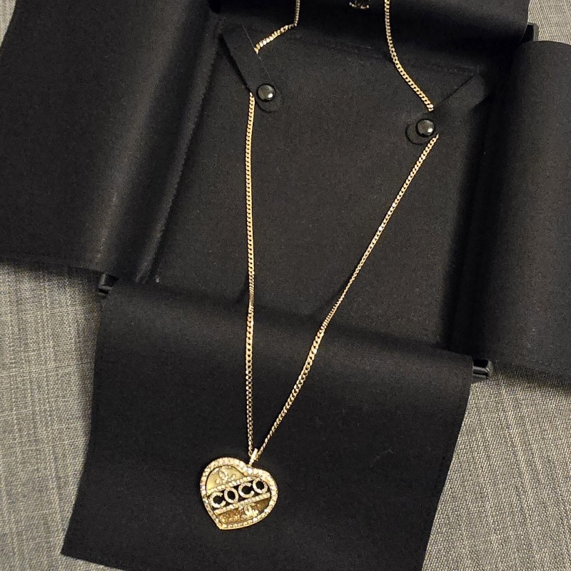 Chanel 香奈兒 高價款 愛心 coco 字母 金色流沙 雙C Logo 長鍊 毛衣鍊 項鍊-12