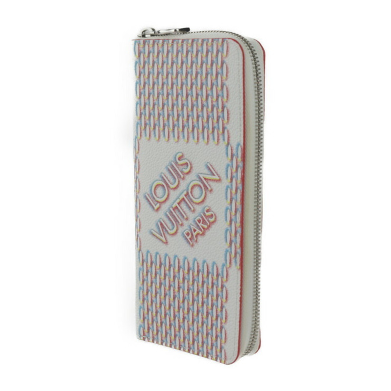 LOUIS VUITTON 路易威登 Zippy 皮夾 Vertical Damier Giant Spray 長款 M81403 皮革 白色 多色 雙折圓形-1