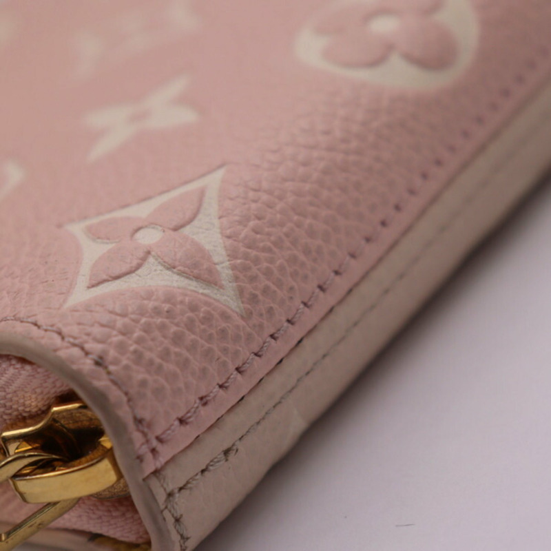 LOUIS VUITTON 路易威登 Zippy 皮夾長 M81279 Monogram Empreinte 粉紅色 x 米色黃白色圓形-5