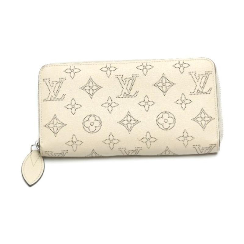 LOUIS VUITTON 圓形拉鍊 Monogram Mahina Zippy 皮夾 M61868 路易威登 Magnolia 長款 LV-0