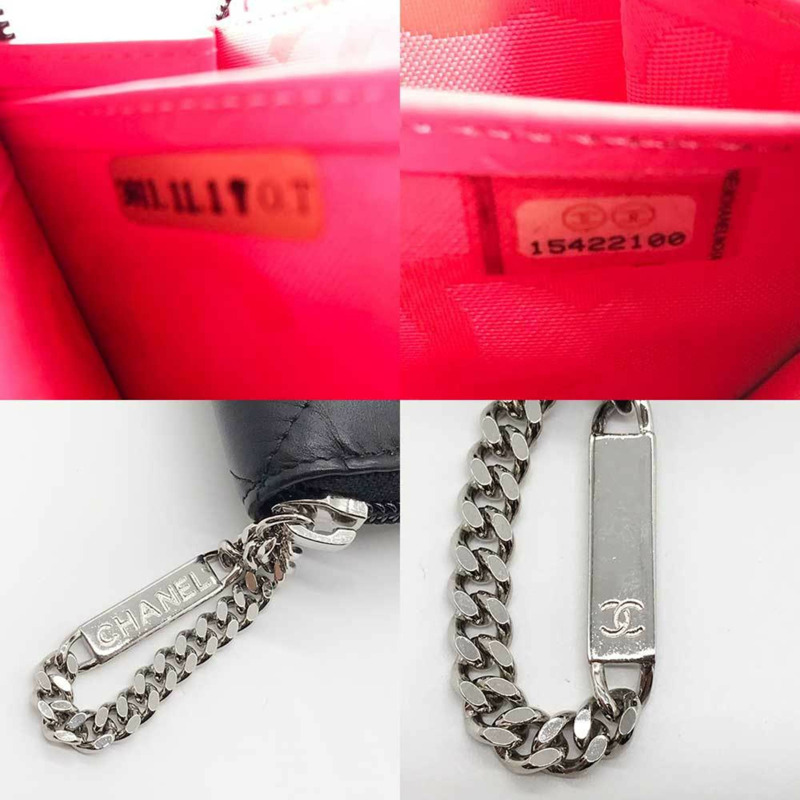 CHANEL 圓形錢包 Cambon Line 皮革 黑色-5