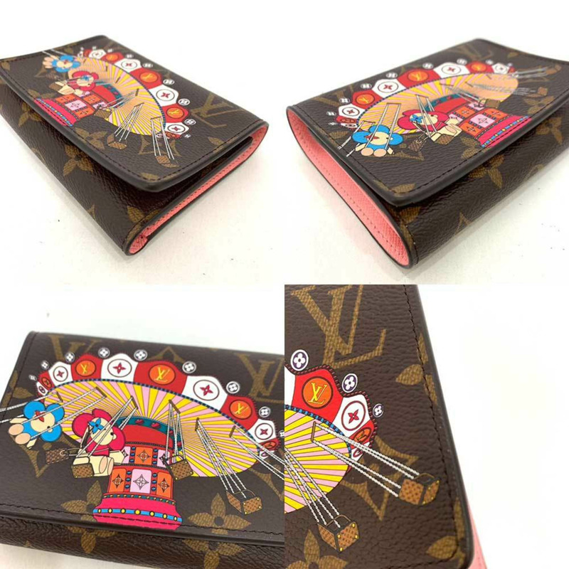 路易威登皮夾 Portefeuille Victorine Vivienne 旋轉梯形多色棕色玫瑰芭蕾舞鞋三折折疊女士 Monogram M69754 LOUISVUITTON-4