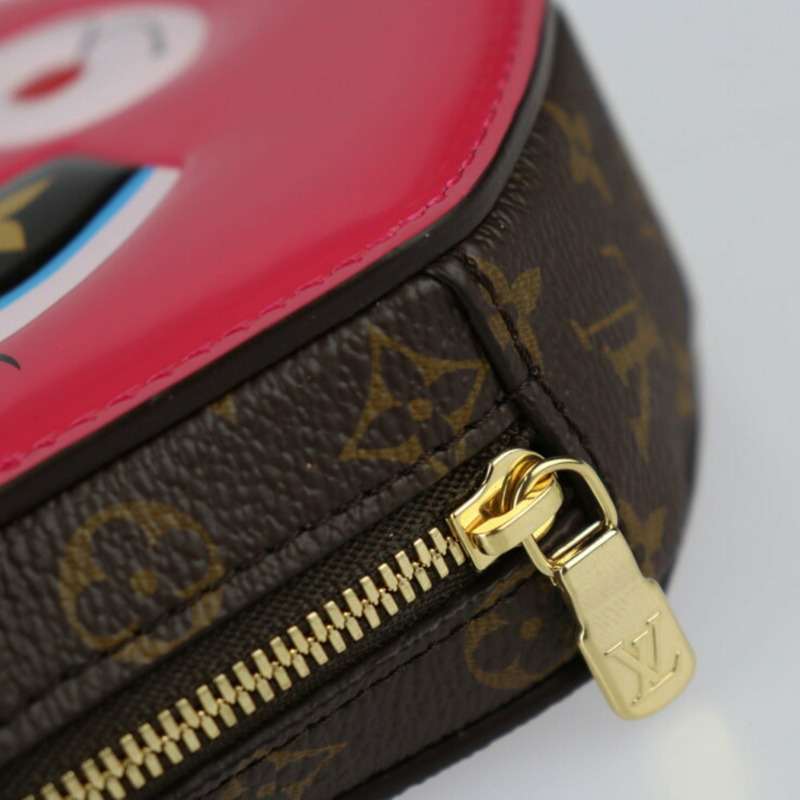 LOUIS VUITTON 路易威登 Animogram 鏈條皮夾 M11452 Monogram 帆布閃亮小牛皮棕色粉紅兔子手拿包-6