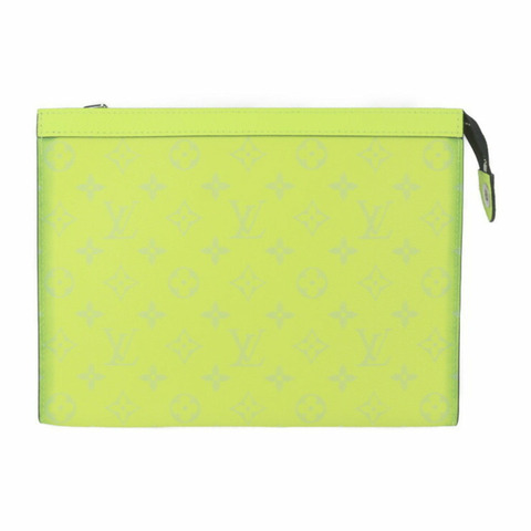 LOUIS VUITTON 路易威登 Pochette Voyage MM Taiga Rama Second Bag M30946 Monogram 帆布黃色手拿包