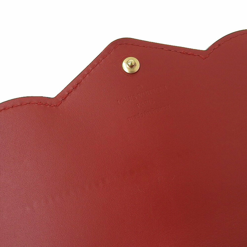 路易威登 LOUIS VUITTON Monogram Vernis Portefeuille Sarah Bird 鉤長皮夾 紅色 M90489-8