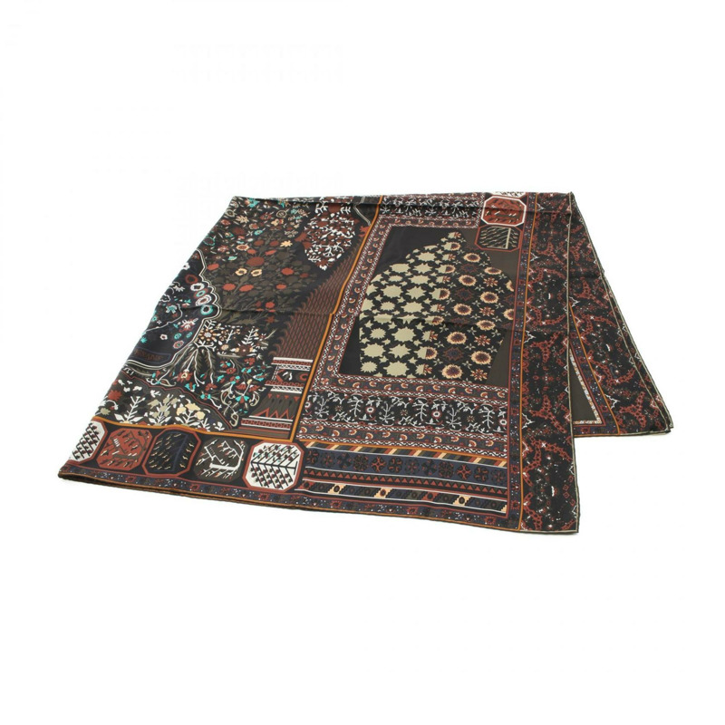 愛馬仕 HERMES Carre Gean 140 斜紋 Tapis Persans 圍巾絲綢女式黑色多色-main