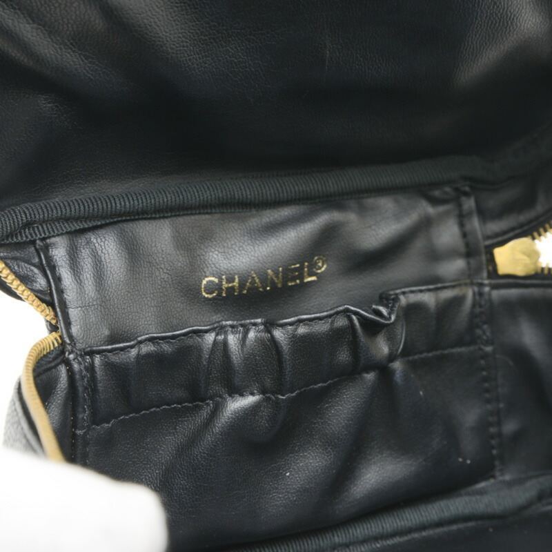 Chanel Coco Mark 水平化妝包魚子醬膚色黑色-7