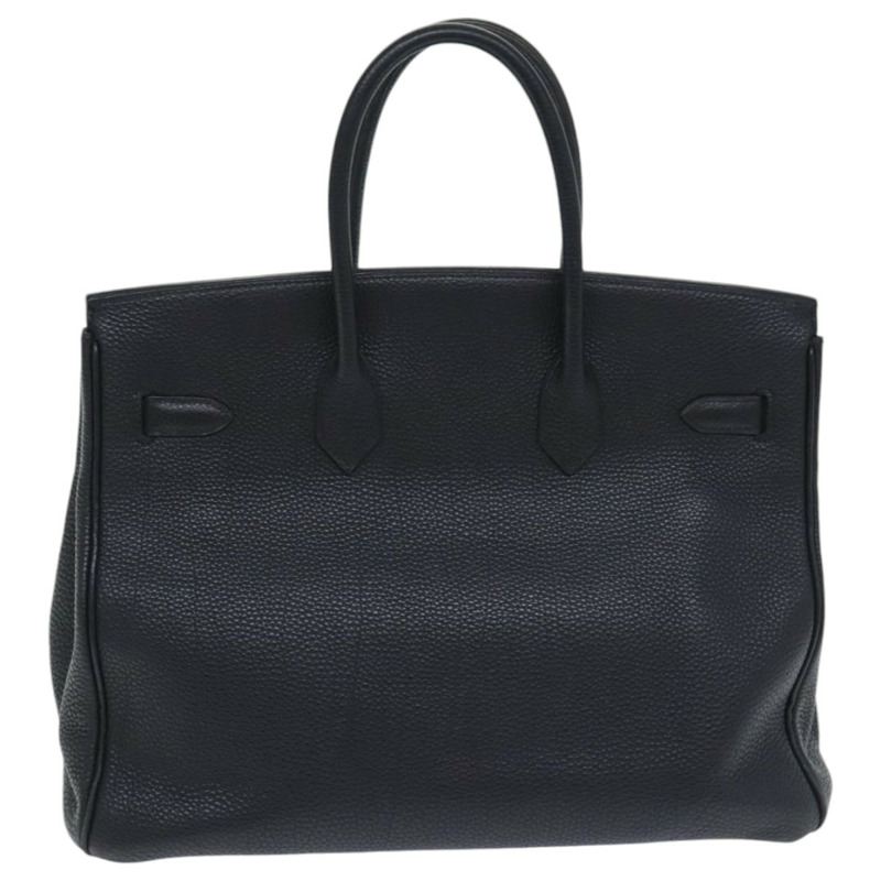 【日本直送】愛馬仕 Birkin 35 手提包，黑色銀色皮革，正品，貨號 74435A-2