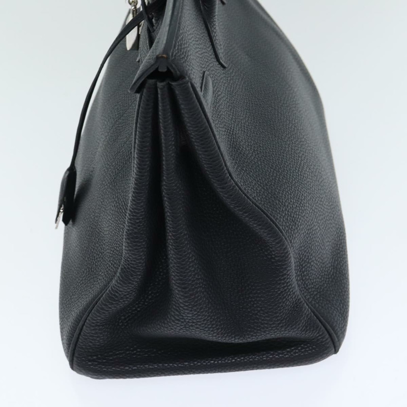 【日本直送】愛馬仕 Birkin 35 手提包，黑色銀色皮革，正品，貨號 74435A-3