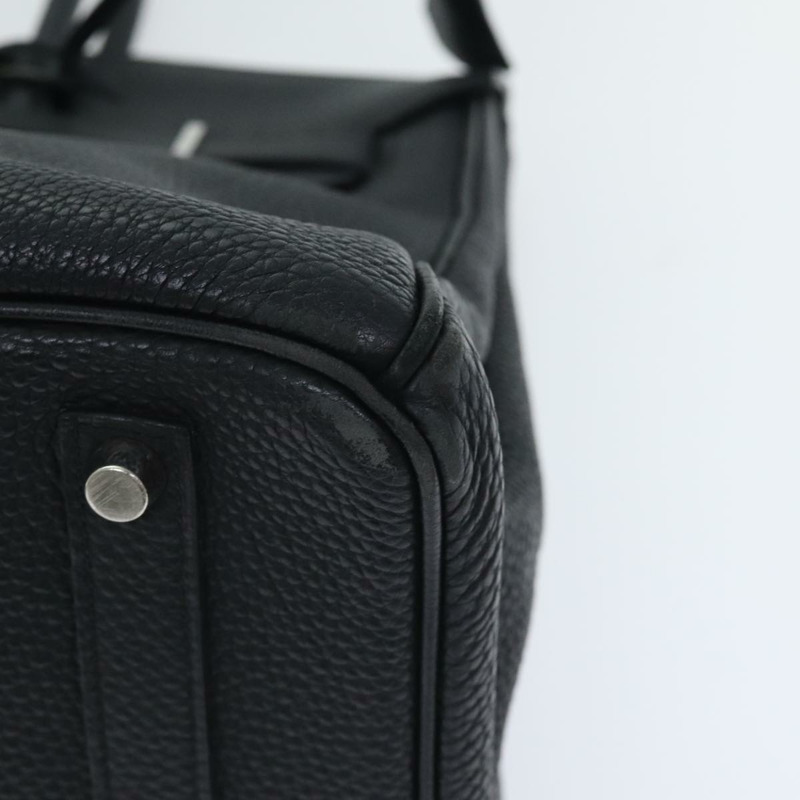 【日本直送】愛馬仕 Birkin 35 手提包，黑色銀色皮革，正品，貨號 74435A-9