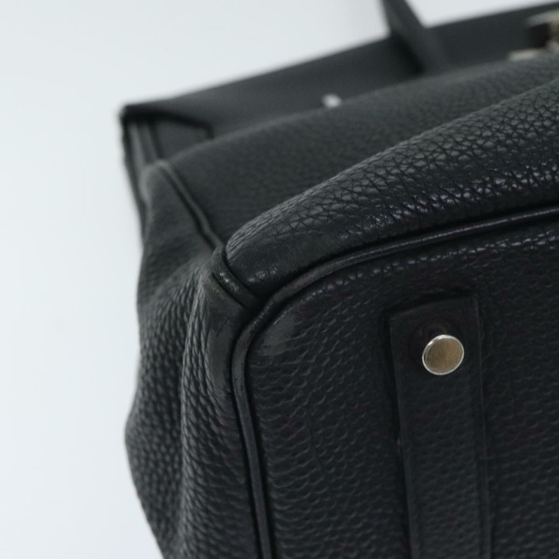 【日本直送】愛馬仕 Birkin 35 手提包，黑色銀色皮革，正品，貨號 74435A-10