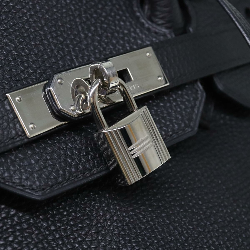 【日本直送】愛馬仕 Birkin 35 手提包，黑色銀色皮革，正品，貨號 74435A-13