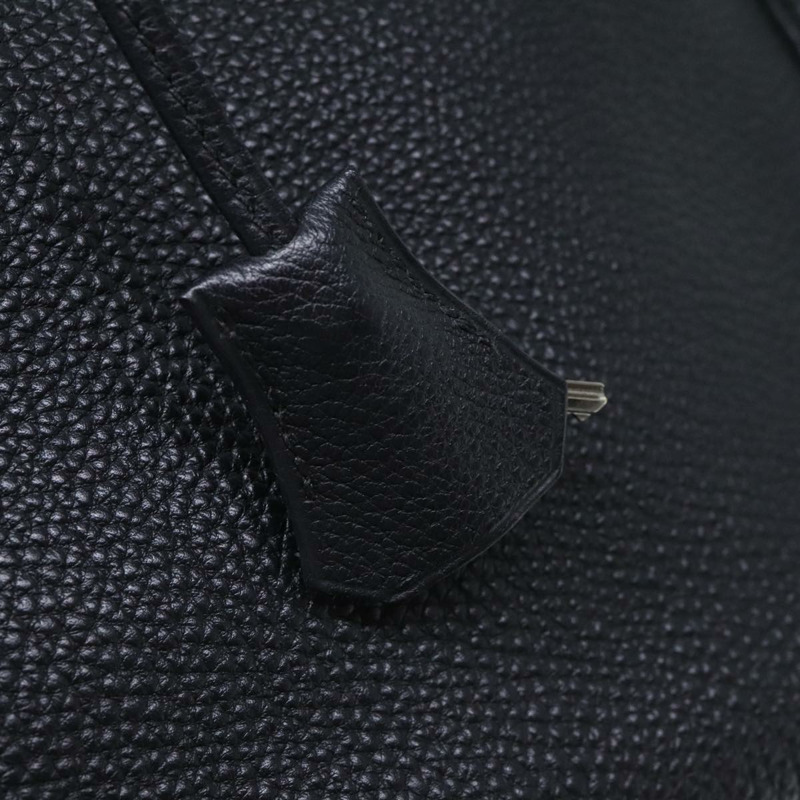 【日本直送】愛馬仕 Birkin 35 手提包，黑色銀色皮革，正品，貨號 74435A-14