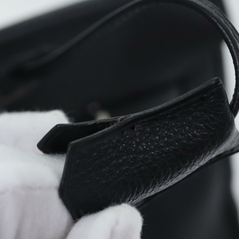 【日本直送】愛馬仕 Birkin 35 手提包，黑色銀色皮革，正品，貨號 74435A-15