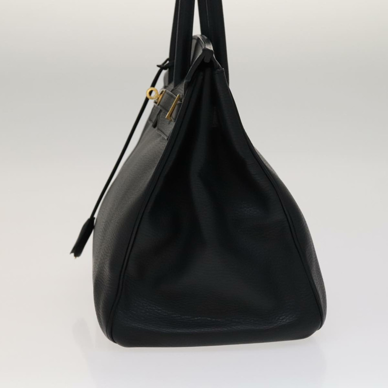 【日本直送】愛馬仕 Birkin 35 手提包，黑色皮革，金色，正品，貨號 77553A-3