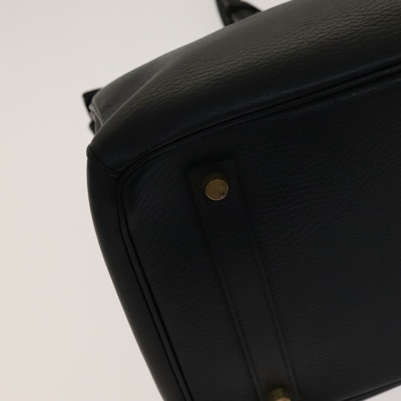 【日本直送】愛馬仕 Birkin 35 手提包，黑色皮革，金色，正品，貨號 77553A-10