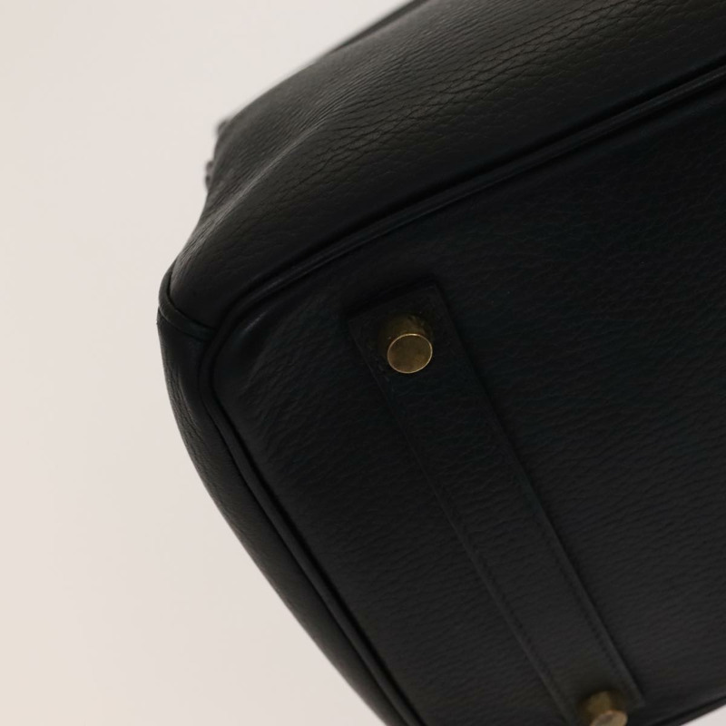 【日本直送】愛馬仕 Birkin 35 手提包，黑色皮革，金色，正品，貨號 77553A-12