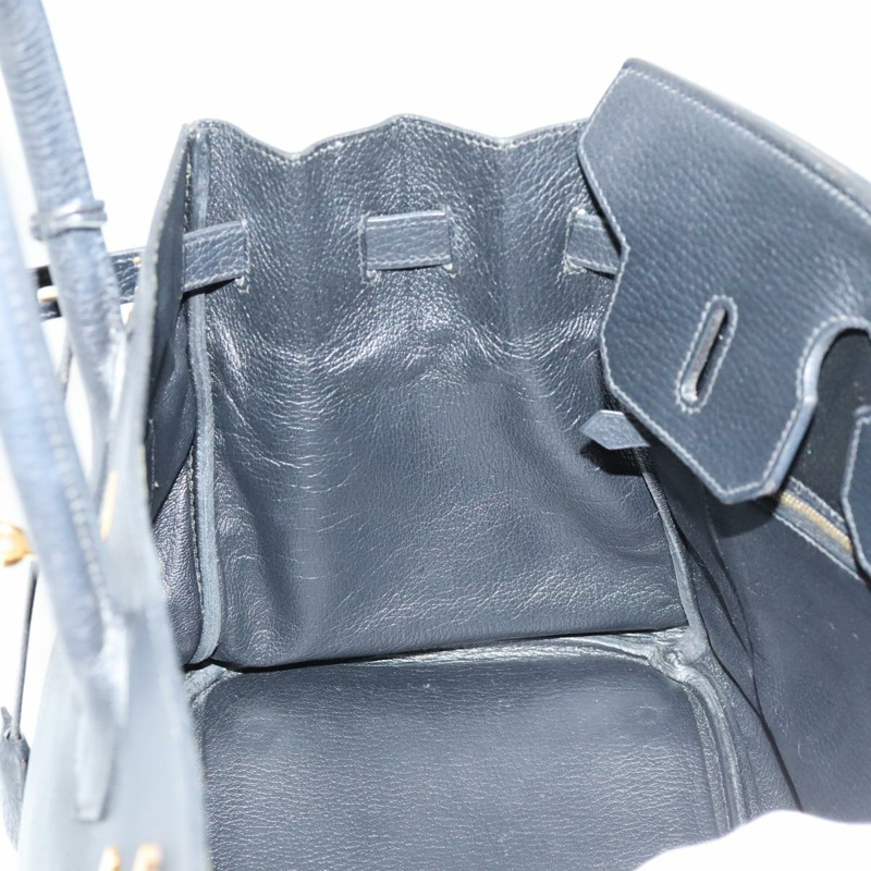 【日本直送】愛馬仕 Birkin 35 手提包，黑色皮革，金色，正品，貨號 77553A-20