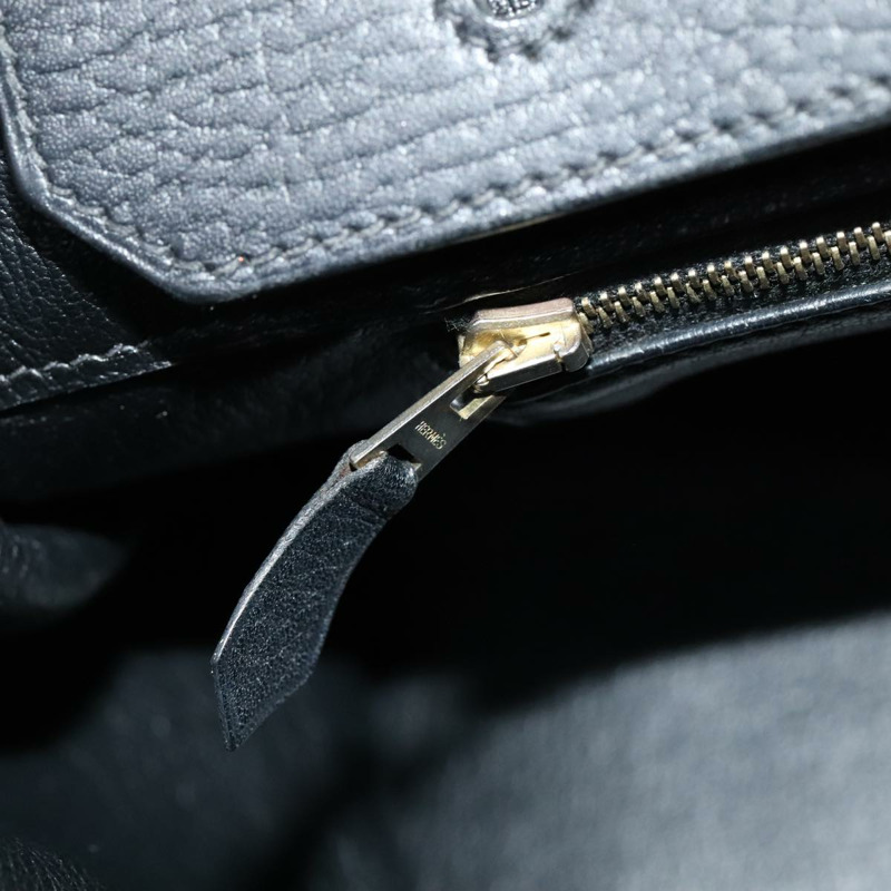 【日本直送】愛馬仕 Birkin 35 手提包，黑色皮革，金色，正品，貨號 77553A-21