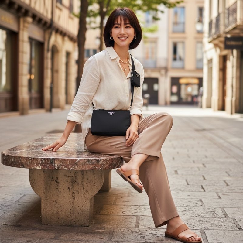 ⏰限時特賣價🌺Prada 2VH120 大款環保再生尼龍雙層斜背包 附萬用袋掛飾-2