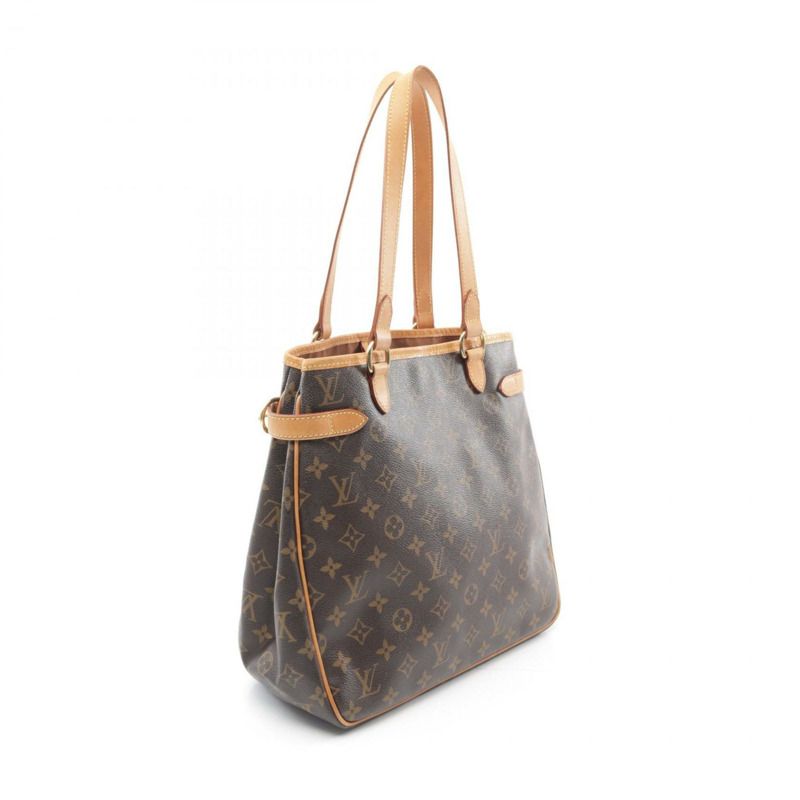 Louis Vuitton Batignolles 垂直手提包,塗層帆布,皮革,字母組合,女士,棕色,M51153-2
